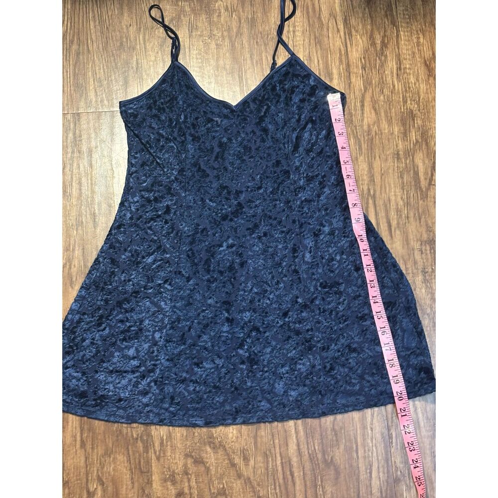 Victoria's Secret y2k burnout velvet navy blue romantic 2000s chemise sz small - Picture 7 of 8